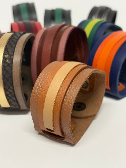 Todas las opciones del Courage Bracelet de cuero hecho a mano – Virtue Collection Mangel Delferri